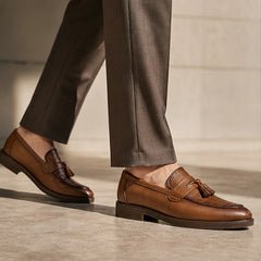 Arno Leather Tassel Loafer - Brown - italian leather - Hendlys - Image 5