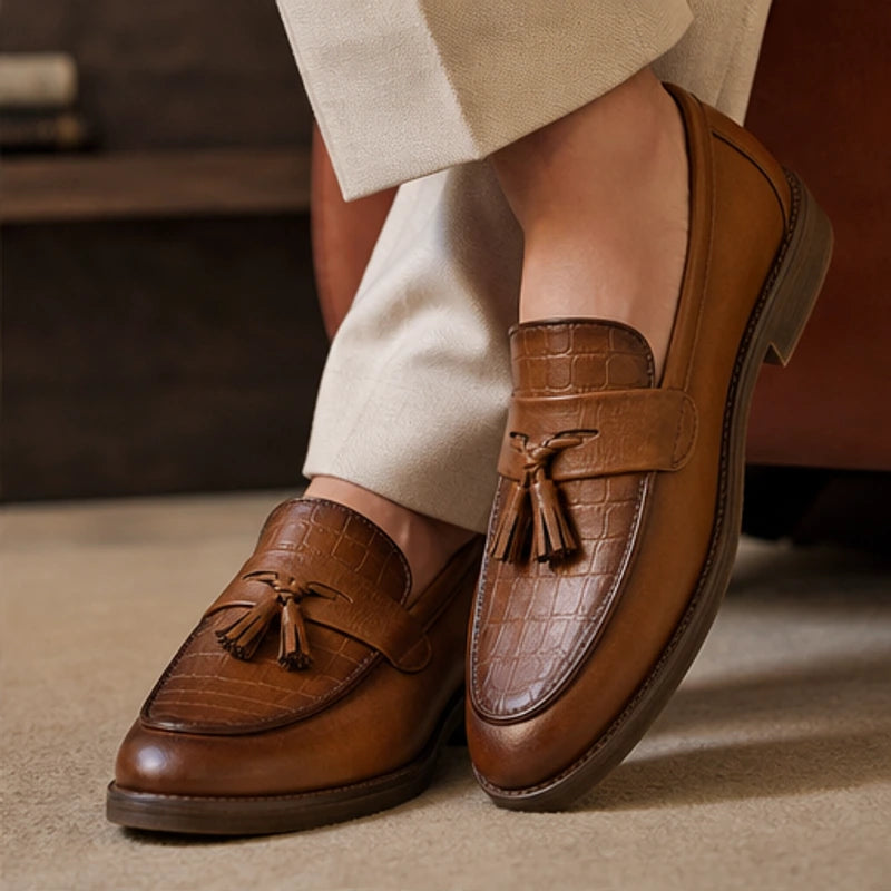 Arno Leather Tassel Loafer - Brown - men's loafers - Hendlys - Image 3