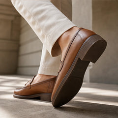 Arno Leather Tassel Loafer - Brown - leather loafers - Hendlys - Image 4