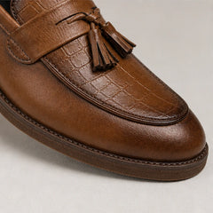 Arno Leather Tassel Loafer - Brown - men's dress shoes - Hendlys - Image 7