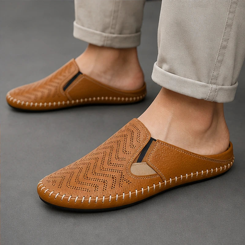 Lido Coastal Leather Sandal - Brown - italian leather - Hendlys - Image 4