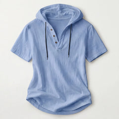Brighton Hoodie Shirt - Blue - cotton linen - Hendlys - Image 4