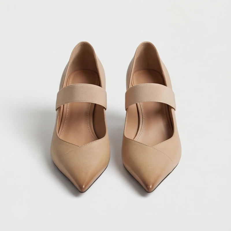Marla Genuine Leather Heels - Apricot - wedge heels - Hendlys - Image 4