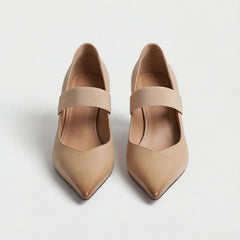 Marla Genuine Leather Heels - Apricot - wedge heels - Hendlys - Image 4