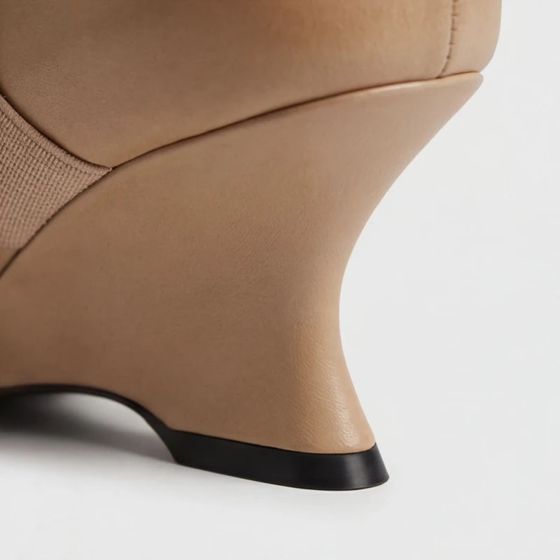 Marla Genuine Leather Heels - Apricot - genuine leather - Hendlys - Image 5