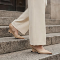 Marla Genuine Leather Heels - Apricot - elastic strap - Hendlys - Image 7