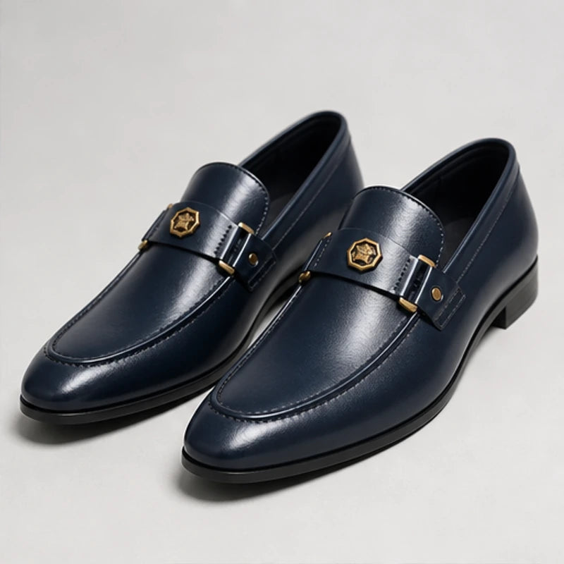 Verona Hand-Finished Leather Loafer - Navy - men's loafers - Hendlys - Image 2