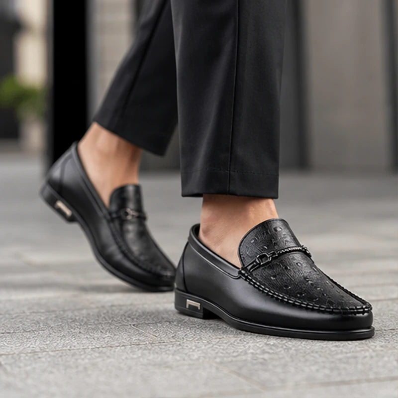 Alden Textured Bit Loafer - Black - leather loafers - Hendlys - Image 5
