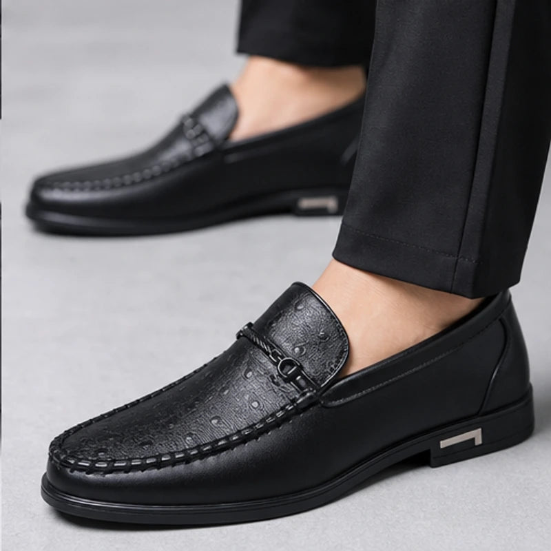 Alden Textured Bit Loafer - Black - textured leather - Hendlys - Image 4