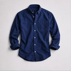 Henderson Cotton Oxford Shirt - Navy - Shirt - Hendlys - Image 1