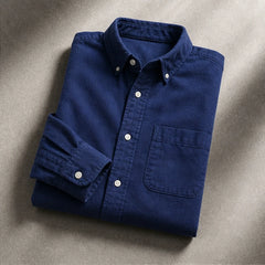 Henderson Cotton Oxford Shirt - Navy - men's shirt - Hendlys - Image 2