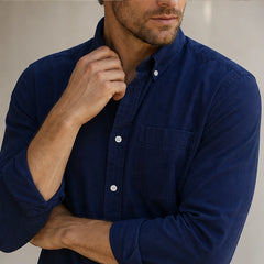 Henderson Cotton Oxford Shirt - Navy - everyday shirt - Hendlys - Image 8