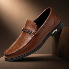 Alden Textured Bit Loafer - Brown - Loafers - Hendlys - Image 1
