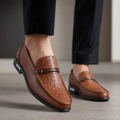 Alden Textured Bit Loafer - Brown - leather loafers - Hendlys - Image 5