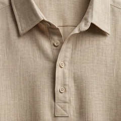Porto Henley Shirt - Sand - men's shirt - Hendlys - Image 1