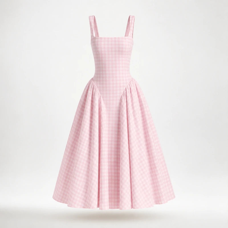 Kelly Holme Plaid Dress - Pink - women's dress - Hendlys - Image 2