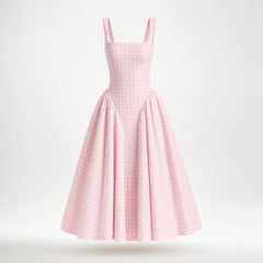 Kelly Holme Plaid Dress - Pink - women's dress - Hendlys - Image 2