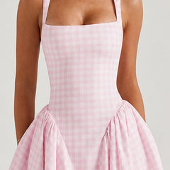 Kelly Holme Plaid Dress - Pink - sundress - Hendlys - Image 3