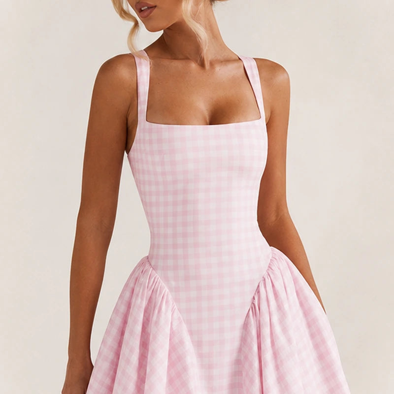 Kelly Holme Plaid Dress - Pink - Dress - Hendlys - Image 1
