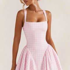 Kelly Holme Plaid Dress - Pink - Dress - Hendlys - Image 1