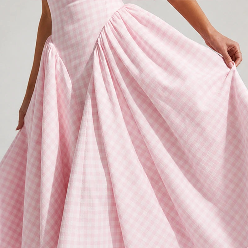 Kelly Holme Plaid Dress - Pink - a-line dress - Hendlys - Image 5
