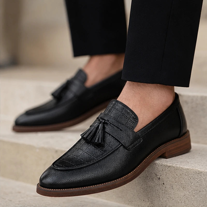 Arno Leather Tassel Loafer - Black - tassel loafer - Hendlys - Image 6