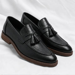 Arno Leather Tassel Loafer - Black - loafers - Hendlys - Image 2