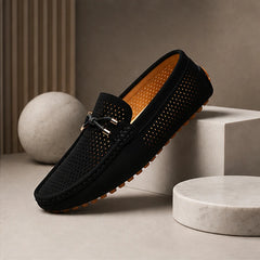 San Marco Woven Leather Loafer - Black - Loafers - Hendlys - Image 1