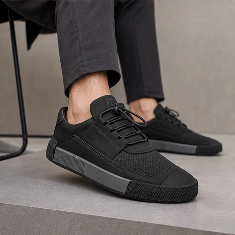 Calder Leather Court Sneaker - Black - leather sneakers - Hendlys - Image 3