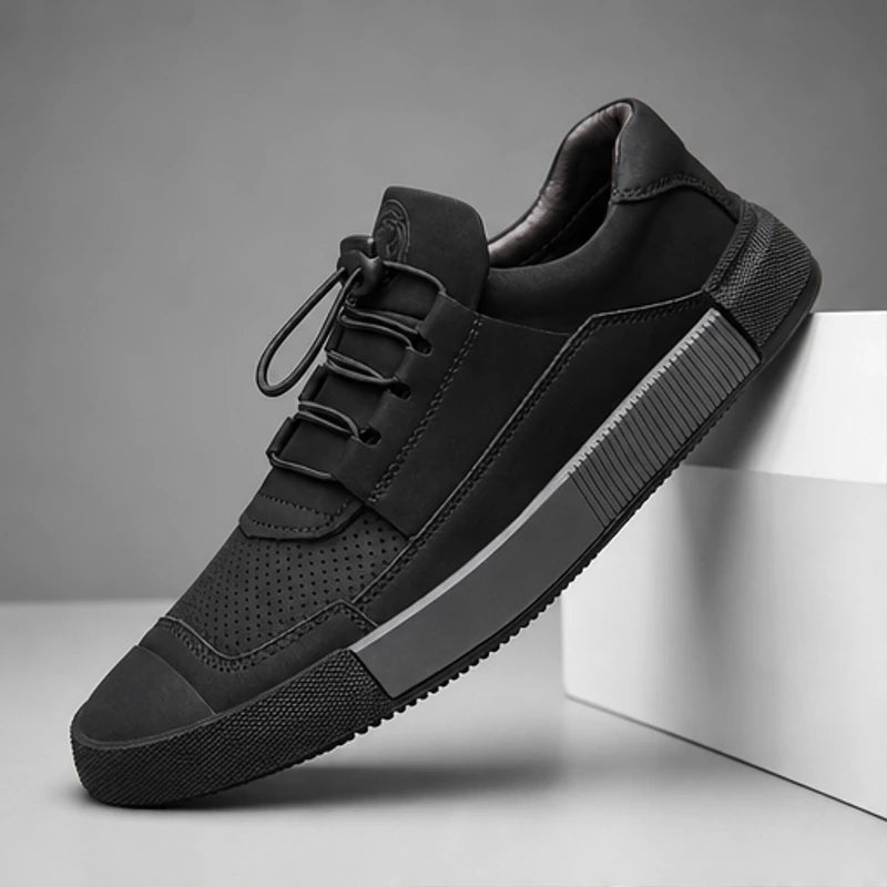 Calder Leather Court Sneaker - Black - Sneakers - Hendlys - Image 1