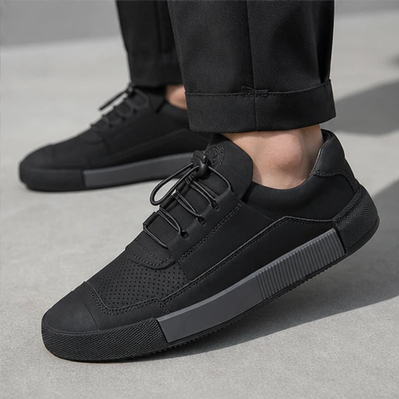 Calder Leather Court Sneaker - Black - court sneaker - Hendlys - Image 4