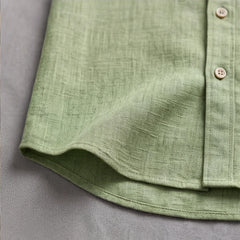 Porto Henley Shirt - Green - men's shirt - Hendlys - Image 1