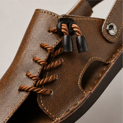 Trailhaven Full-Grain Leather Sandal - Brown - mens sandals - Hendlys - Image 2