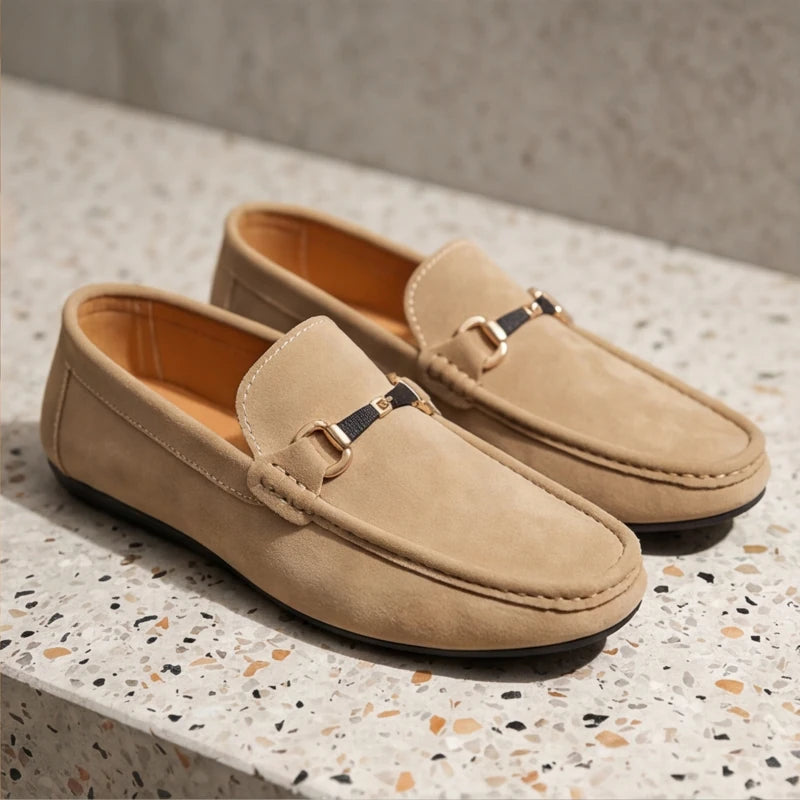 Bianchi Russo Suede Loafers - Tan - men's loafers - Hendlys - Image 1