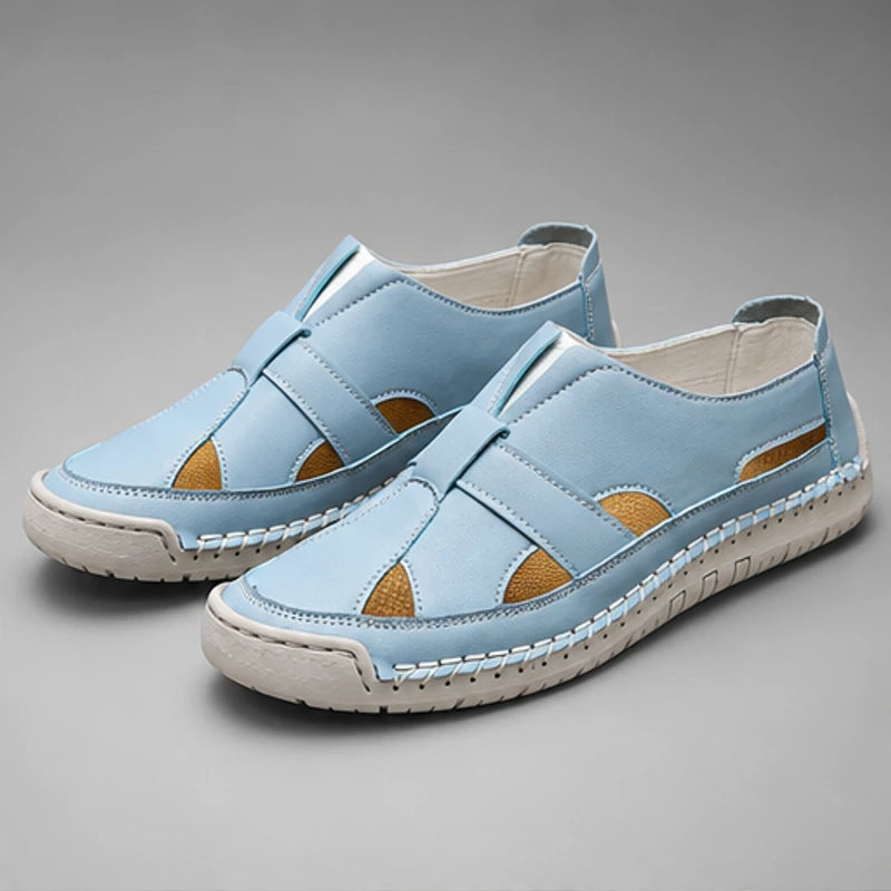 Brexton Vented Leather Loafer - Sky Blue - loafers - Hendlys - Image 2