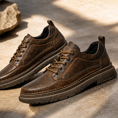 Bergman Leather Sneakers - Brown - hand-stitched - Hendlys - Image 6