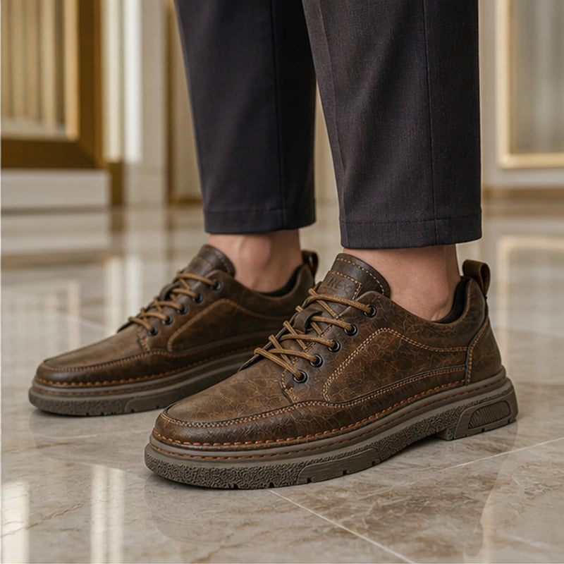 Bergman Leather Sneakers - Brown - genuine leather - Hendlys - Image 4