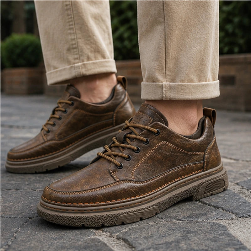 Bergman Leather Sneakers - Brown - casual shoes - Hendlys - Image 5