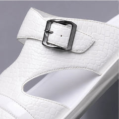 Vardon Open-Weave Leather Sandal - White - men's sandals - Hendlys - Image 2
