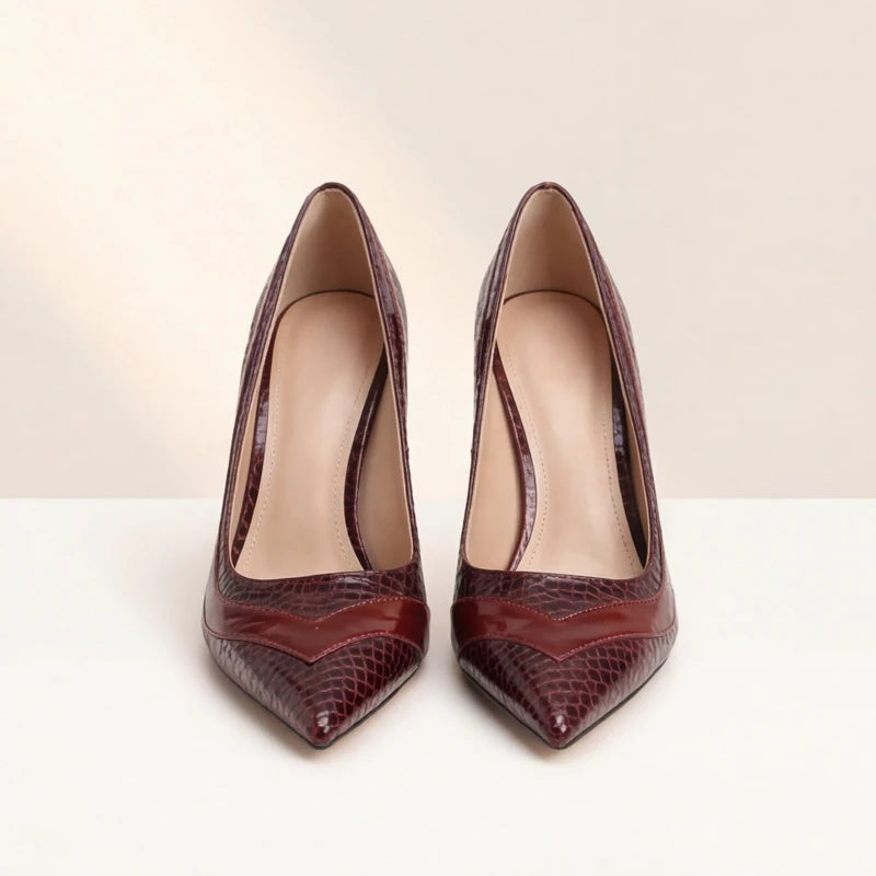 Maria May Metallic Heels - Red - vegan leather - Hendlys - Image 6