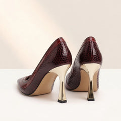 Maria May Metallic Heels - Red - statement heels - Hendlys - Image 7