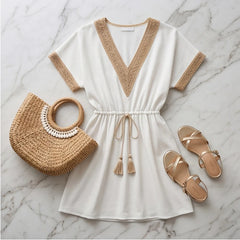 Comporta Lace Midi Dress - White - lace dress - Hendlys - Image 3