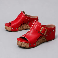 Zulana Platform Sandals - Red - platform sandals - Hendlys - Image 3