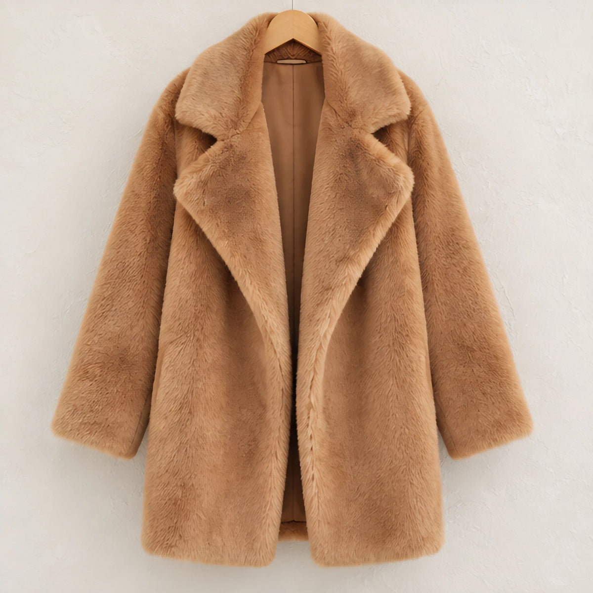 Adela Women's Oversized-Lapel Fur Coat - Brown - fur coat - Hendlys - Image 7