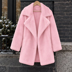 Adela Women's Oversized-Lapel Fur Coat - Pink - female - Hendlys - Image 3