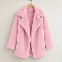 Adela Women's Oversized-Lapel Fur Coat - Pink - fur coat - Hendlys - Image 7