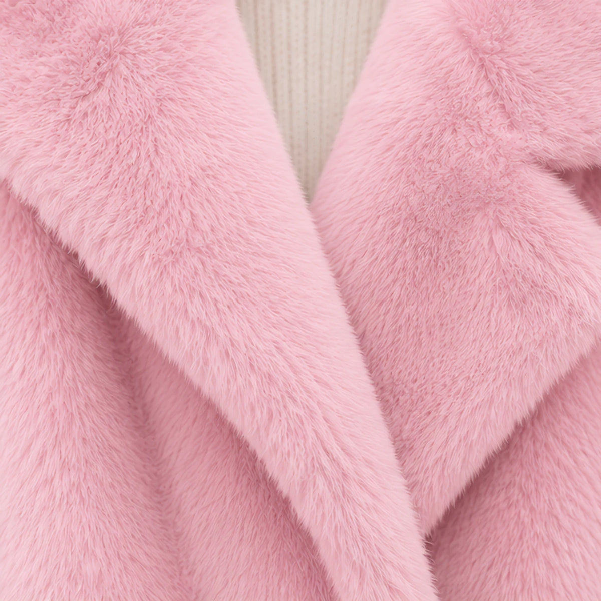 Adela Women's Oversized-Lapel Fur Coat - Pink - women's coat - Hendlys - Image 6