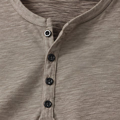 Ainsworth Men's Long Sleeve Henley Shirt - Beige - male - Hendlys - Image 4