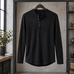 Ainsworth Men's Long Sleeve Henley Shirt - Black - Men's Clothing > Shirts > Henley Shirts - Hendlys - Image 3