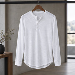Ainsworth Men's Long Sleeve Henley Shirt - White - Men's Clothing > Shirts > Henley Shirts - Hendlys - Image 3